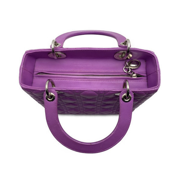 Dior Bag Lambskin Christian 2way   Lady Cannage Purple - Picture 4 of 9